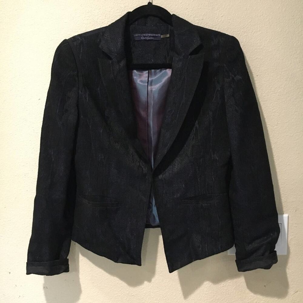 Robert Graham black blue metallic blazer 8